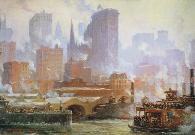 Wall Street Ferry Ship by Colin Campbell Cooper